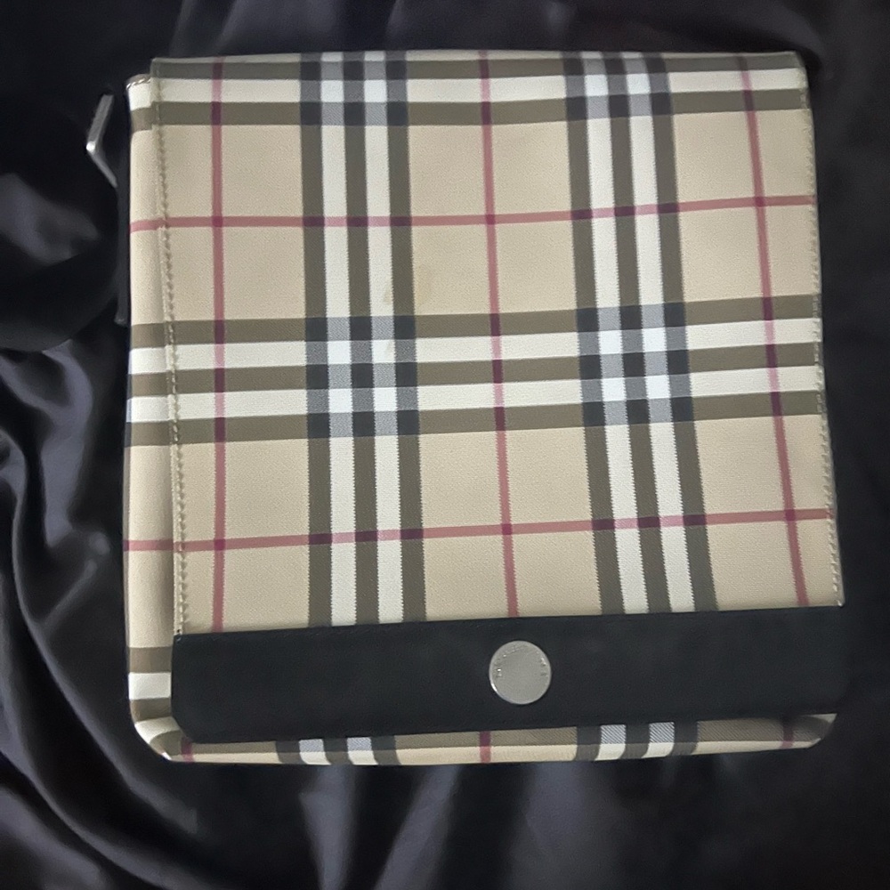 Burberry Tan and Black Check Messenger Bag